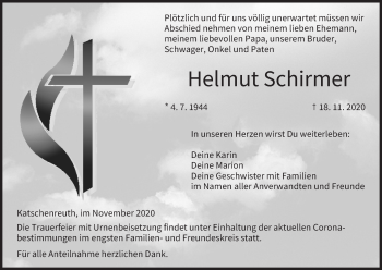 Anzeige von Helmut Schirmer von MGO