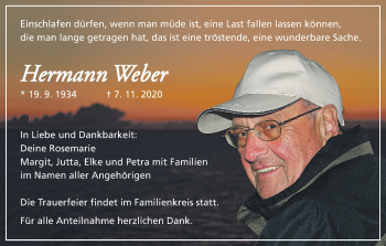 Anzeige von Hermann Weber von MGO