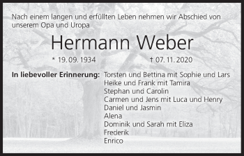 Anzeige von Hermann Weber von MGO