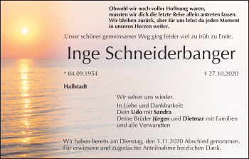Anzeige von Inge Schneiderbanger von MGO