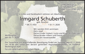 Anzeige von Irmgard Schuberth von MGO