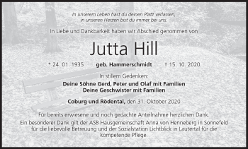 Anzeige von Jutta Hill von MGO
