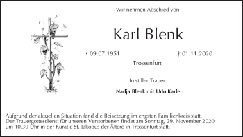 Anzeige von Karl Blenk von MGO