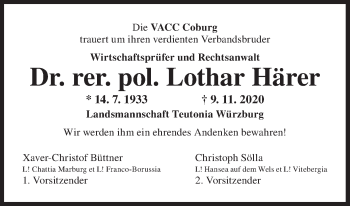 Anzeige von Lothar Härer von MGO