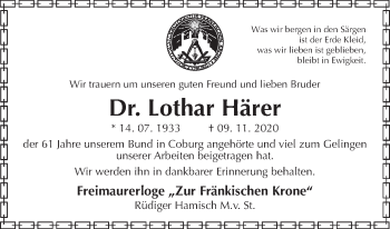 Anzeige von Lothar Härer von MGO