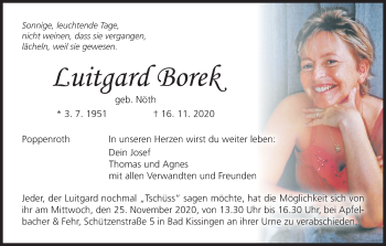 Anzeige von Luitgard Borek von MGO