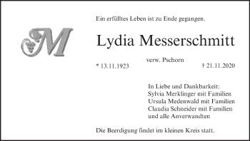 Anzeige von Lydia Pschorn von MGO