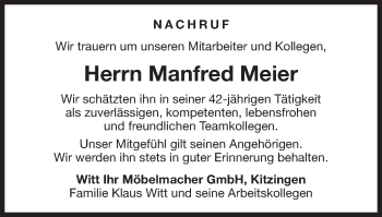 Anzeige von Manfred Meier von MGO