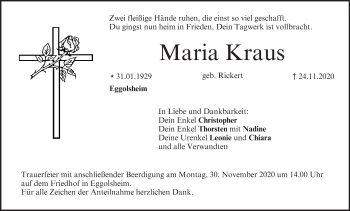 Anzeige von Maria Kraus von MGO
