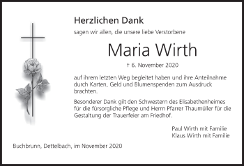 Anzeige von Maria Wirth von MGO
