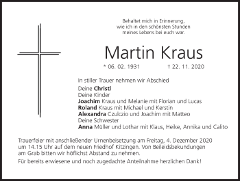 Anzeige von Martin Kraus von MGO