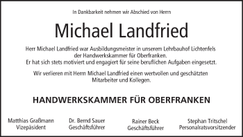Anzeige von Michael Landfried von MGO