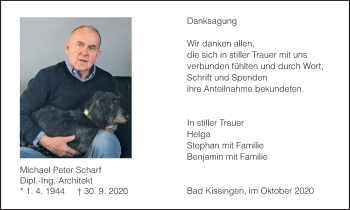 Anzeige von Michael Peter Scharf von MGO