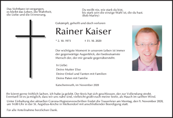 Anzeige von Rainer Kaiser von MGO