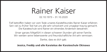 Anzeige von Rainer Kaiser von MGO