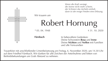 Anzeige von Robert Hornung von MGO