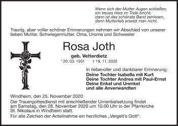Anzeige von Rosa Joth von MGO
