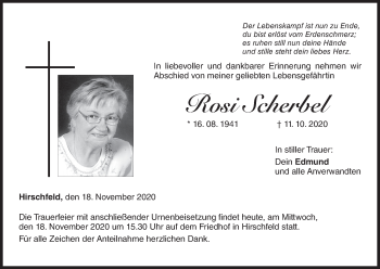 Anzeige von Rosi Scherbel von MGO