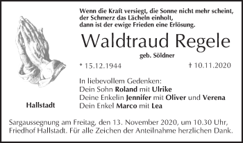 Anzeige von Waldtraud Regele von MGO