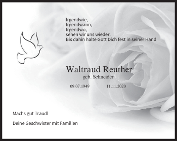 Anzeige von Waltraud Reuther von MGO