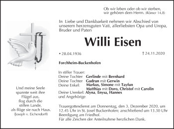 Anzeige von Willi Eisen von MGO