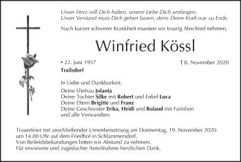 Anzeige von Winfried Kössl von MGO