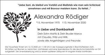 Anzeige von Alexandra Rödiger von MGO
