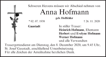Anzeige von Anna Hofmann von MGO
