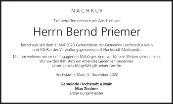 Anzeige von Bernd Priemer von MGO