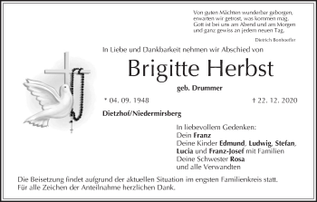 Anzeige von Brigitte Herbst von MGO