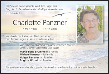 Anzeige von Charlotte Panzner von MGO