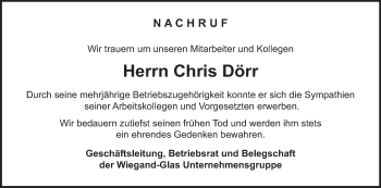 Anzeige von Chris Dörr von MGO