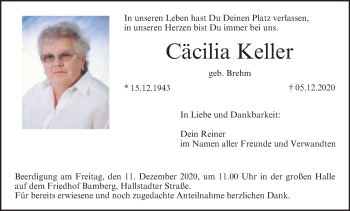 Anzeige von Cäcilia Keller von MGO