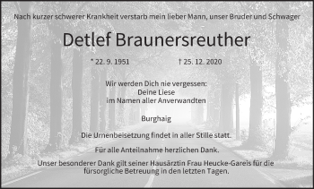 Anzeige von Detlef Braunersreuther von MGO