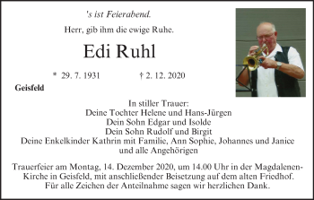 Anzeige von Edi Ruhl von MGO