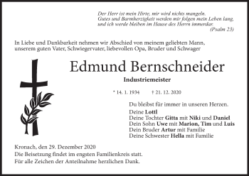 Anzeige von Edmund Bernschneider von MGO