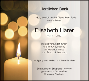 Anzeige von Elisabeth Härer von MGO