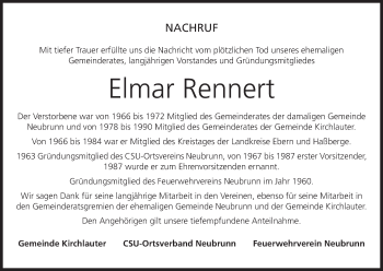 Anzeige von Elmar Rennert von MGO
