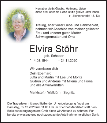 Anzeige von Elvira Stöhr von MGO