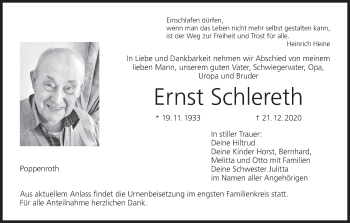 Anzeige von Ernst Schlereth von MGO