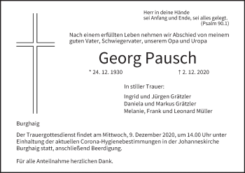 Anzeige von Georg Pausch von MGO