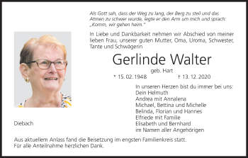 Anzeige von Gerlinde Walter von MGO