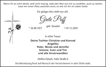 Anzeige von Grete Puff von MGO