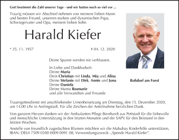 Anzeige von Harald Kiefer von MGO