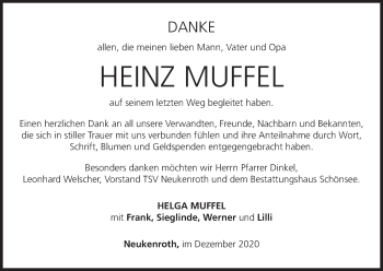 Anzeige von Heinz Muffel von MGO