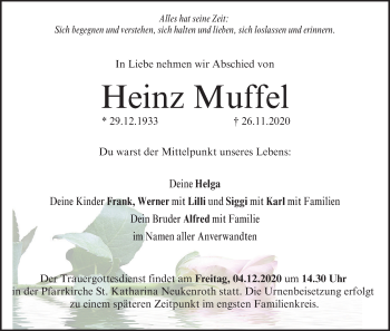 Anzeige von Heinz Muffel von MGO