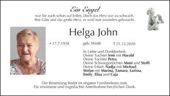 Anzeige von Helga John von MGO