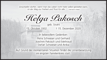 Anzeige von Helga Pakosch von MGO