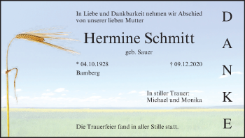 Anzeige von Hermine Schmitt von MGO