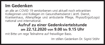 Anzeige von Im Gedenken  von MGO